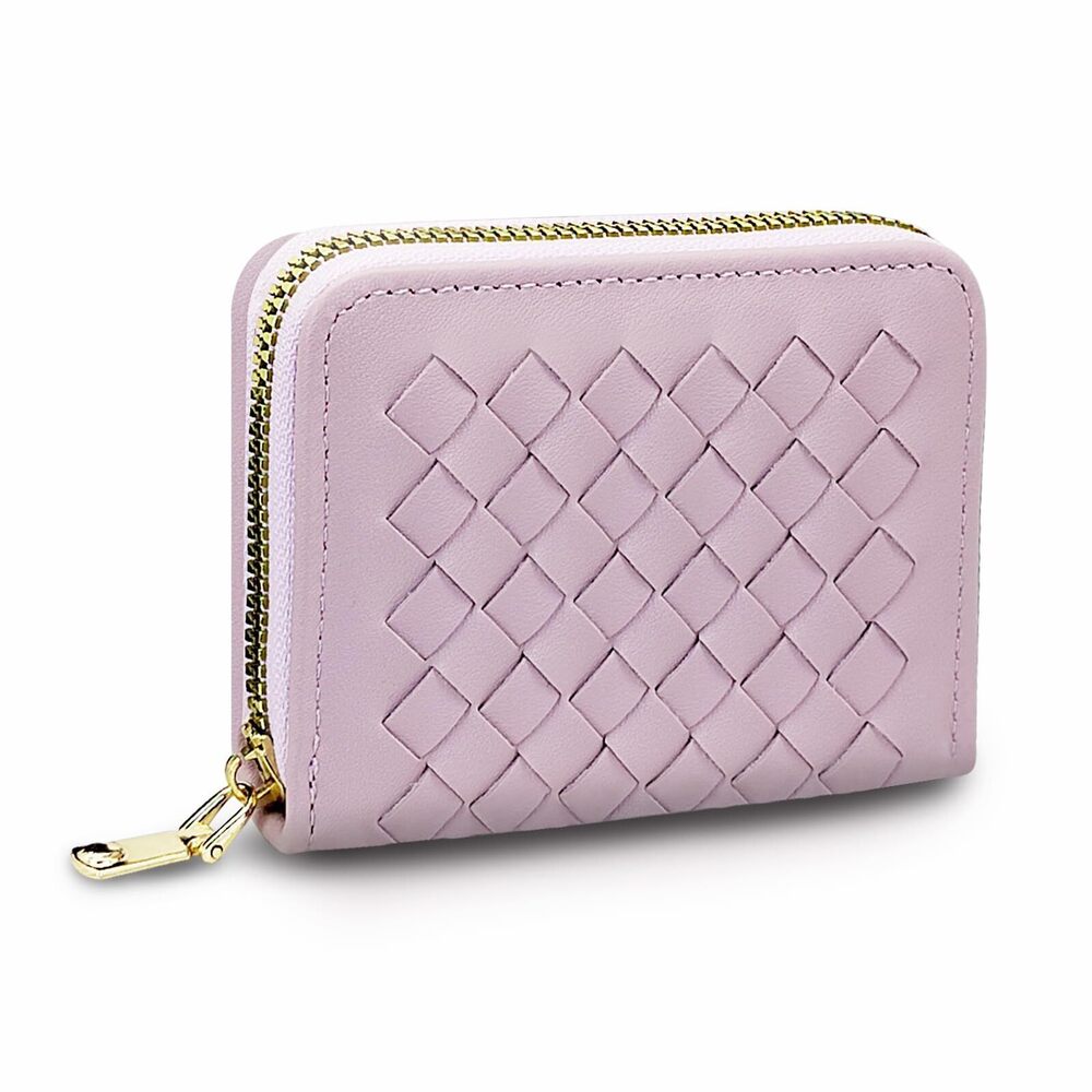 3226 Credit Card Holder, Weave Card Holder Wallet with Zipper Card Case